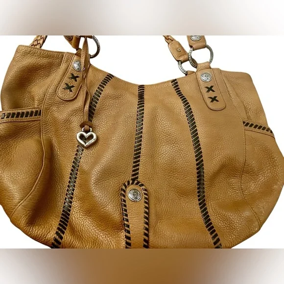 Brighton Mesa Camel Leather Bag with Whipstitching - Picture 7 of 11